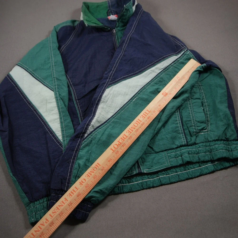 90s Rawlings Colorblock Vintage Crinkle Taffeta Men M Windbreaker Jacket Seattle
